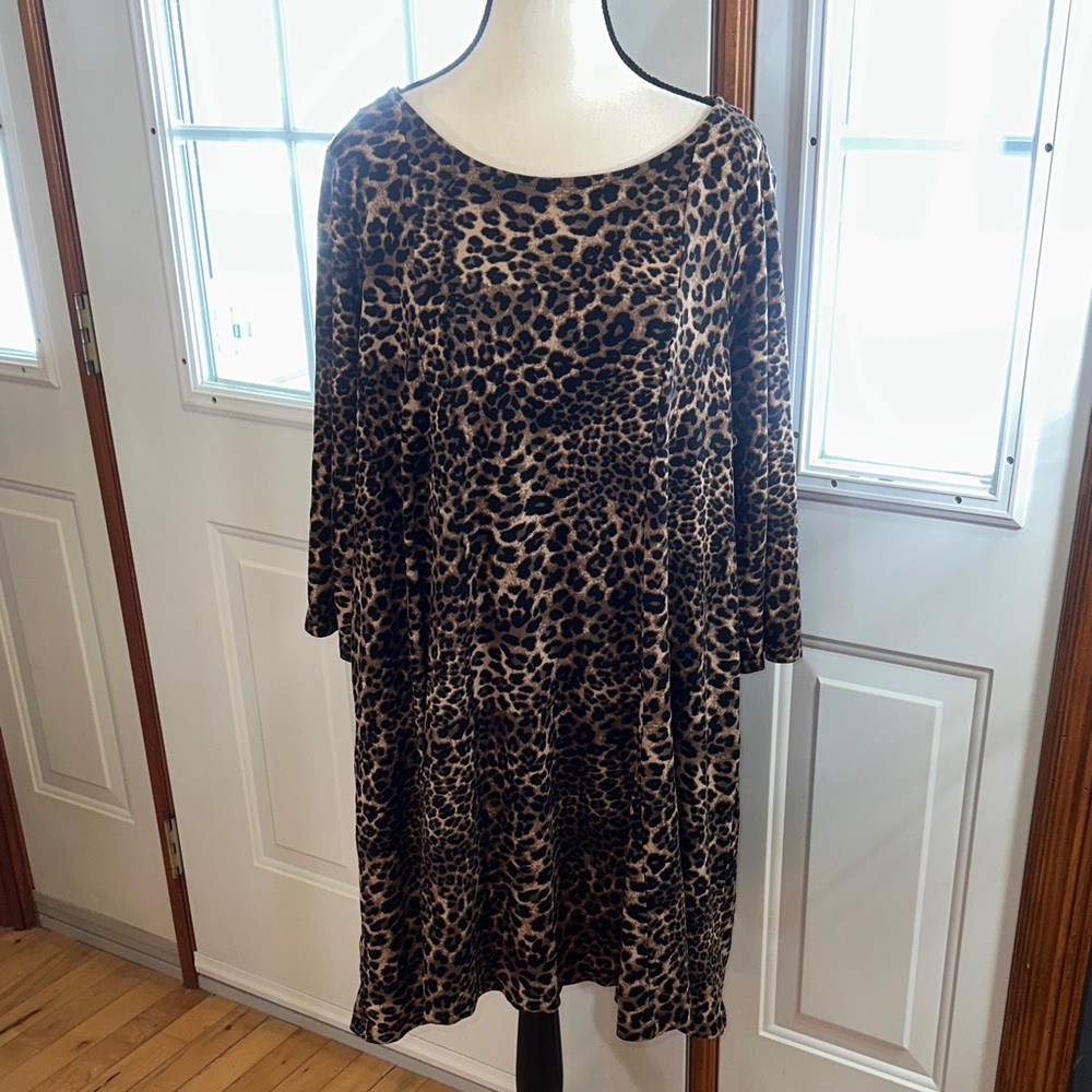 Torrid x Betsey Johnson Leopard Print Long Sleeve Dress